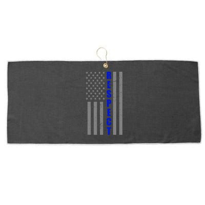 Respect The Blue Support Our Police American Flag Large Microfiber Waffle Golf Towel