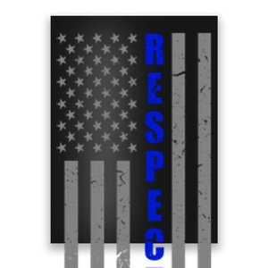 Respect The Blue Support Our Police American Flag Poster