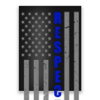 Respect The Blue Support Our Police American Flag Poster