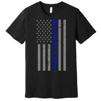 Respect The Blue Support Our Police American Flag Premium T-Shirt