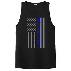 Respect The Blue Support Our Police American Flag PosiCharge Competitor Tank