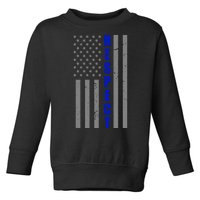 Respect The Blue Support Our Police American Flag Toddler Sweatshirt