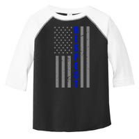 Respect The Blue Support Our Police American Flag Toddler Fine Jersey T-Shirt