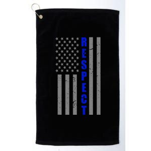 Respect The Blue Support Our Police American Flag Platinum Collection Golf Towel