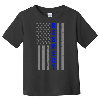 Respect The Blue Support Our Police American Flag Toddler T-Shirt