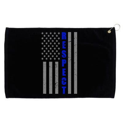 Respect The Blue Support Our Police American Flag Grommeted Golf Towel