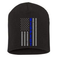 Respect The Blue Support Our Police American Flag Short Acrylic Beanie