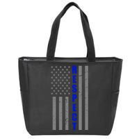 Respect The Blue Support Our Police American Flag Zip Tote Bag