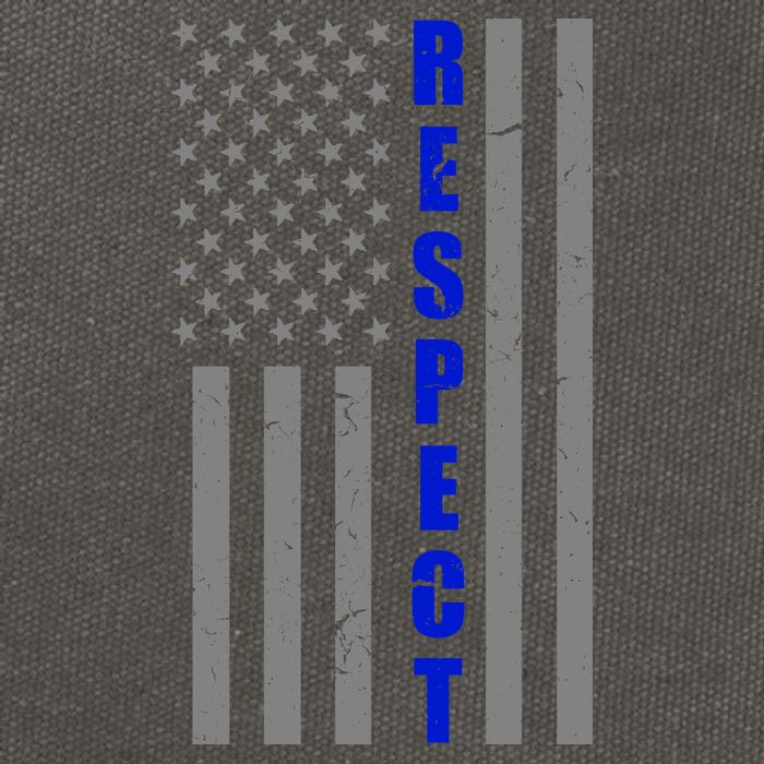 Respect The Blue Support Our Police American Flag Cotton Canvas Backpack