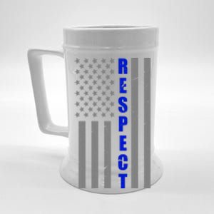 Respect The Blue Support Our Police American Flag Beer Stein