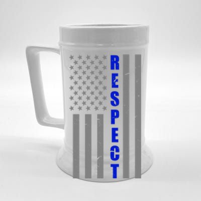 Respect The Blue Support Our Police American Flag Beer Stein