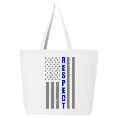 Respect The Blue Support Our Police American Flag 25L Jumbo Tote