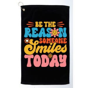 Retro Teacher Be The Reason Someone Smiles Today Teacher Platinum Collection Golf Towel