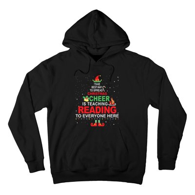 Reading Teacher Christmas Shirts Elf Christmas Cheer Hoodie