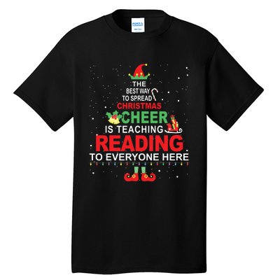 Reading Teacher Christmas Shirts Elf Christmas Cheer Tall T-Shirt