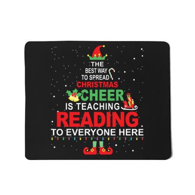 Reading Teacher Christmas Shirts Elf Christmas Cheer Mousepad