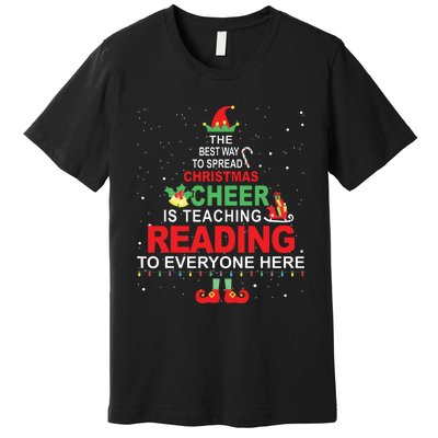 Reading Teacher Christmas Shirts Elf Christmas Cheer Premium T-Shirt