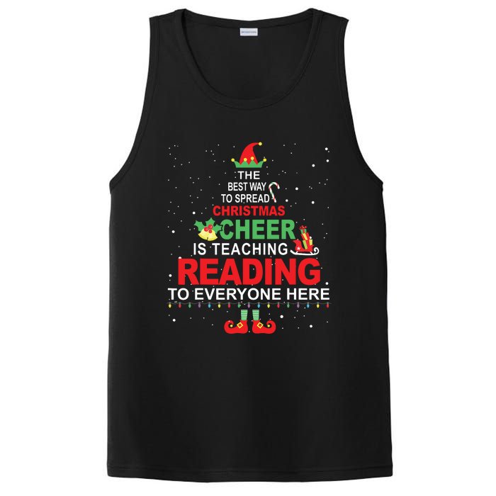 Reading Teacher Christmas Shirts Elf Christmas Cheer PosiCharge Competitor Tank