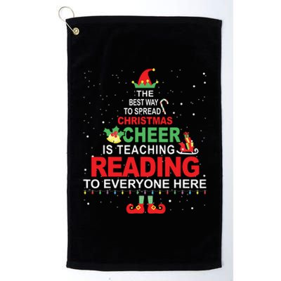 Reading Teacher Christmas Shirts Elf Christmas Cheer Platinum Collection Golf Towel