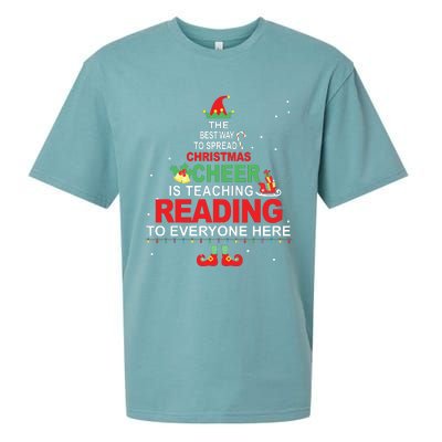 Reading Teacher Christmas Shirts Elf Christmas Cheer Sueded Cloud Jersey T-Shirt