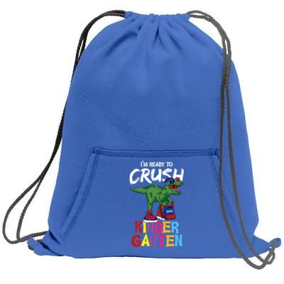 Ready To Crush Kindergarten T Rex Cute Kindergarten Gift Sweatshirt Cinch Pack Bag