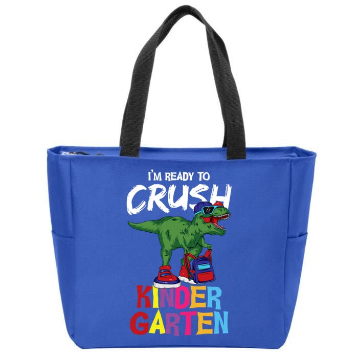 Ready To Crush Kindergarten T Rex Cute Kindergarten Gift Zip Tote Bag