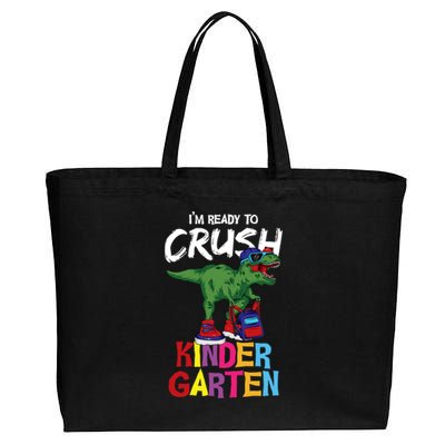 Ready To Crush Kindergarten T Rex Cute Kindergarten Gift Cotton Canvas Jumbo Tote