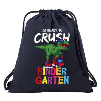 Ready To Crush Kindergarten T Rex Cute Kindergarten Gift Drawstring Bag