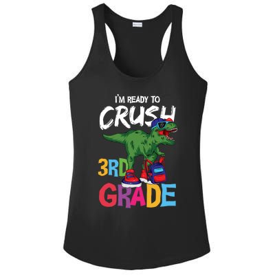 Ready To Crush Third Grade T Rex Cute 3Rd Grade Gift Ladies PosiCharge Competitor Racerback Tank