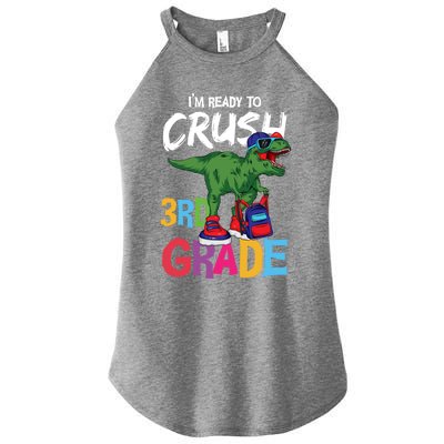 Ready To Crush Third Grade T Rex Cute 3Rd Grade Gift Women’s Perfect Tri Rocker Tank