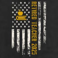 Retired Teacher Class 2025 Vintage Us Flag School Retirement Beanie