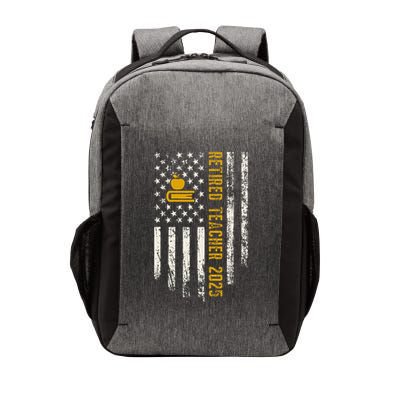 Retired Teacher Class 2025 Vintage Us Flag School Retirement Vector Backpack