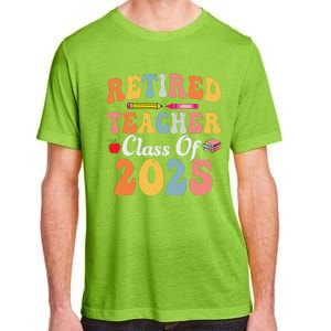 Retired Teacher Class Of 2025 Retro Groovy Teacher Adult ChromaSoft Performance T-Shirt