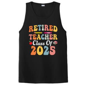 Retired Teacher Class Of 2025 Retro Groovy Teacher PosiCharge Competitor Tank