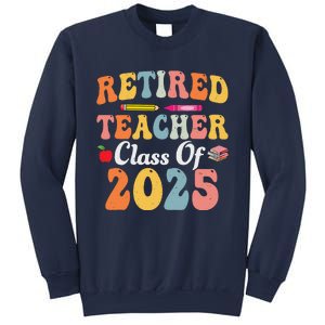 Retired Teacher Class Of 2025 Retro Groovy Teacher Sweatshirt