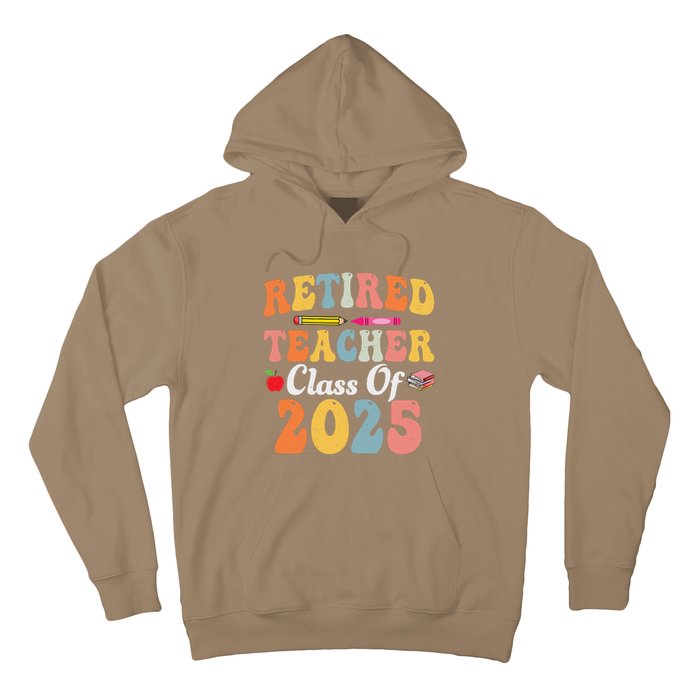 Retired Teacher Class Of 2025 Retro Groovy Teacher Hoodie