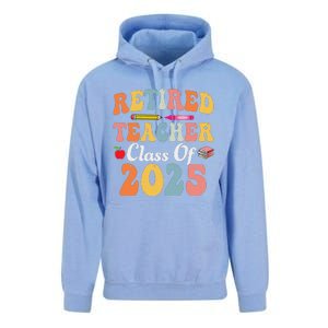 Retired Teacher Class Of 2025 Retro Groovy Teacher Unisex Surf Hoodie