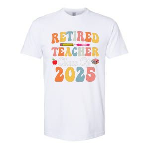 Retired Teacher Class Of 2025 Retro Groovy Teacher Softstyle CVC T-Shirt