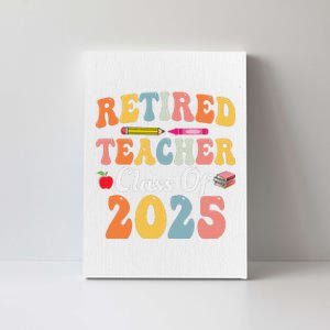 Retired Teacher Class Of 2025 Retro Groovy Teacher Canvas