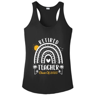 Retired Teacher Class Of 2025 Rainbow Teachers Retirement Ladies PosiCharge Competitor Racerback Tank