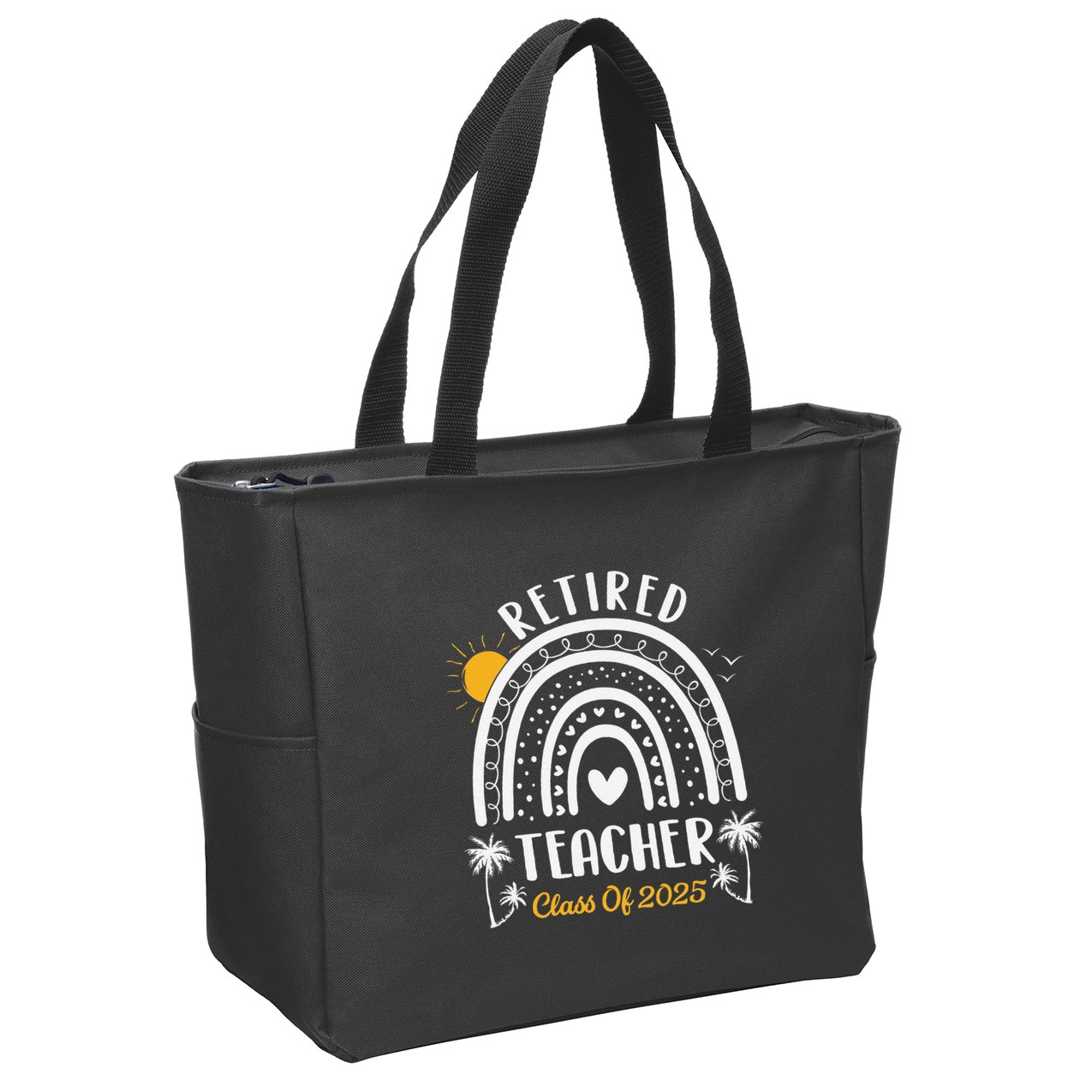 Retired Teacher Class Of 2025 Rainbow Teachers Retirement Zip Tote Bag