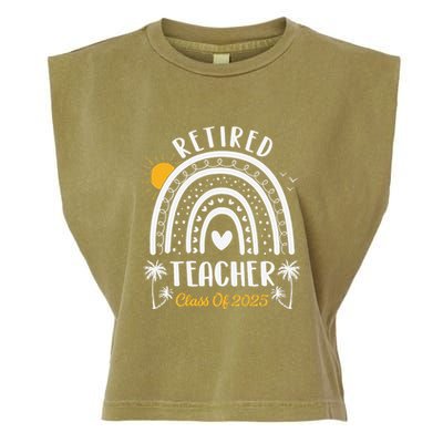 Retired Teacher Class Of 2025 Rainbow Teachers Retirement Garment-Dyed Women's Muscle Tee