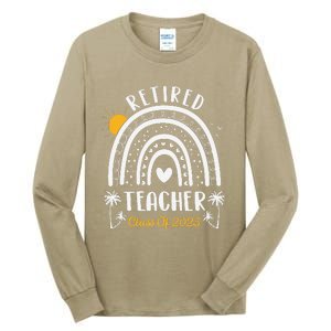 Retired Teacher Class Of 2025 Rainbow Teachers Retirement Tall Long Sleeve T-Shirt