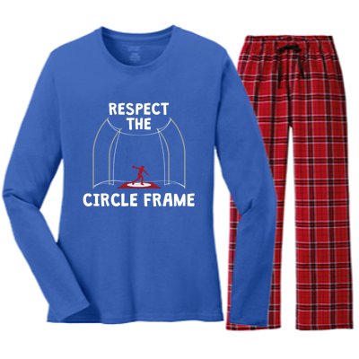 Respect The Circle Frame Discus Throwing Gift Women's Long Sleeve Flannel Pajama Set 