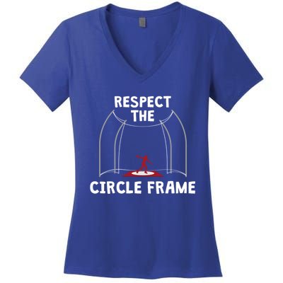 Respect The Circle Frame Discus Throwing Gift Women's V-Neck T-Shirt