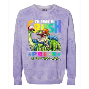 Ready To Crush PreK Dinosaur Backpack Back To School Boy Colorblast Crewneck Sweatshirt