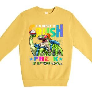 Ready To Crush PreK Dinosaur Backpack Back To School Boy Premium Crewneck Sweatshirt