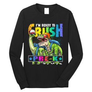 Ready To Crush PreK Dinosaur Backpack Back To School Boy Long Sleeve Shirt