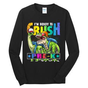 Ready To Crush PreK Dinosaur Backpack Back To School Boy Tall Long Sleeve T-Shirt