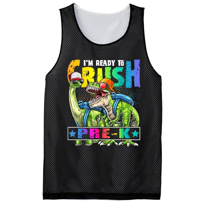 Ready To Crush PreK Dinosaur Backpack Back To School Boy Mesh Reversible Basketball Jersey Tank